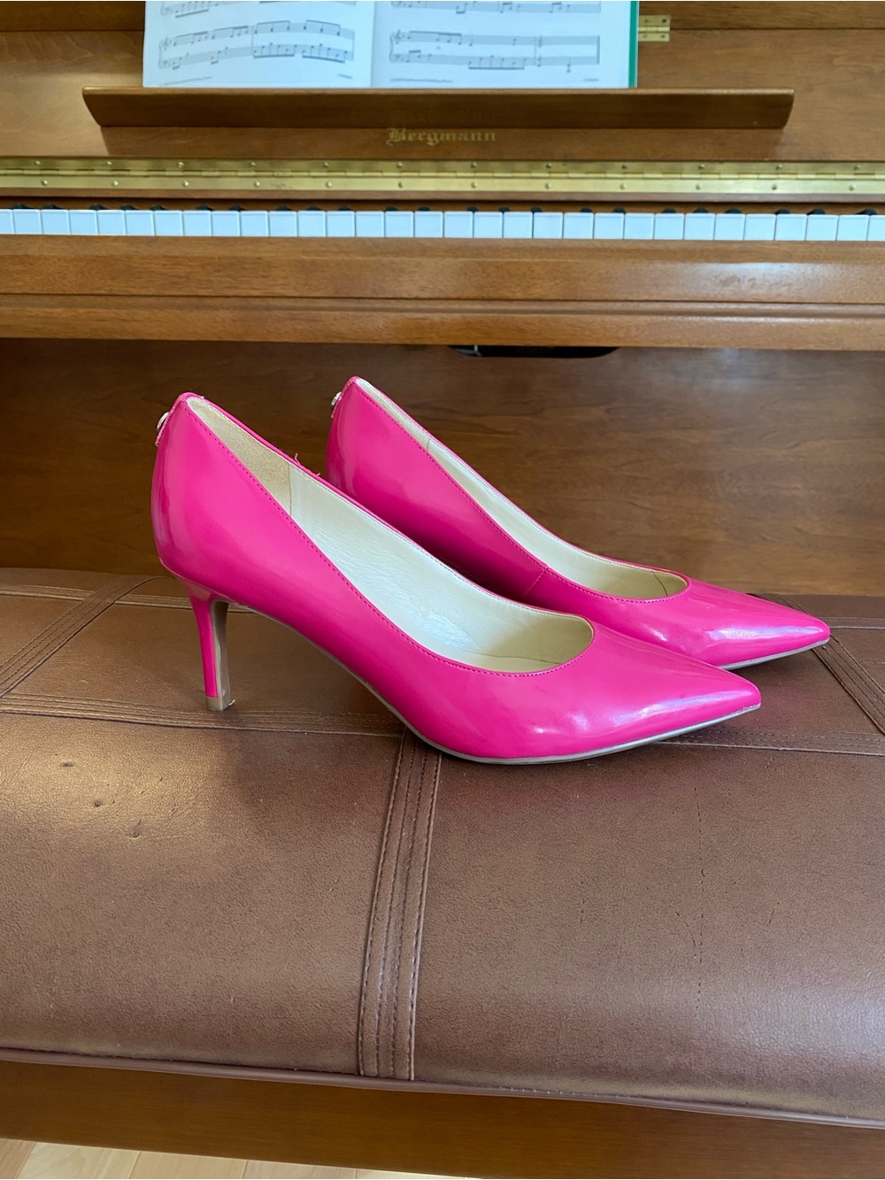 Nine West Hot Pink Patent Pumps